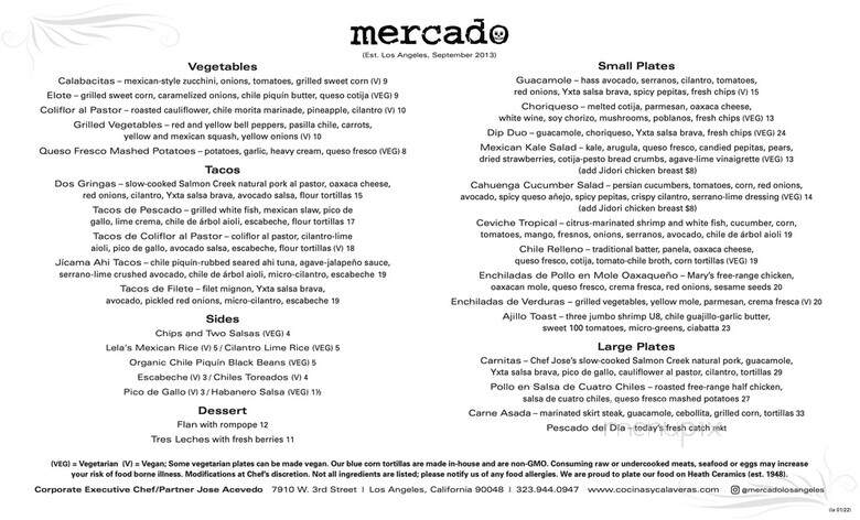Mercado - Los Angeles, CA menu_pic