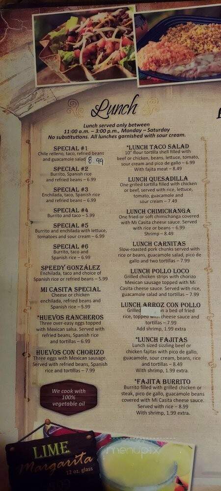 Mi Casita (Lynnhaven) - Virginia Beach, VA menu_pic