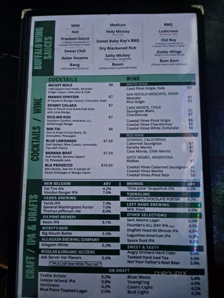 Mickey's Bar & Grill - Lyndhurst, NJ menu_pic