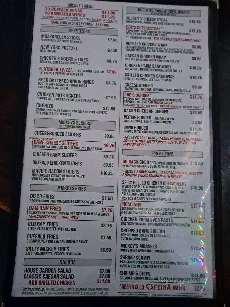 Mickey's Bar & Grill - Lyndhurst, NJ menu_pic