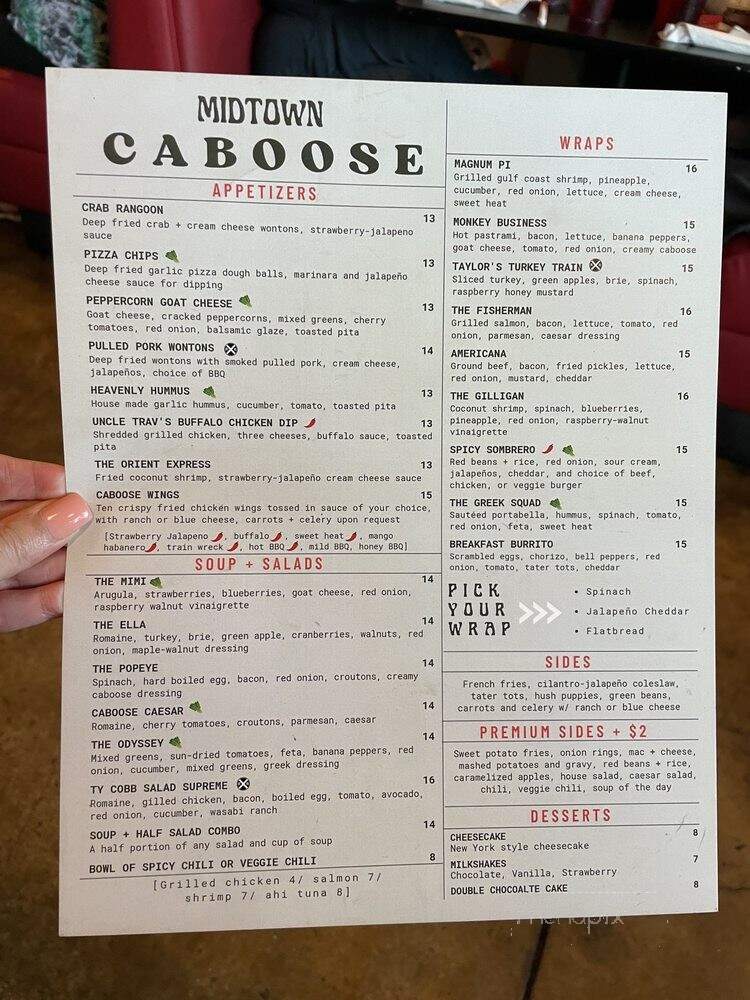 Midtown Caboose - Tallahassee, FL menu_pic