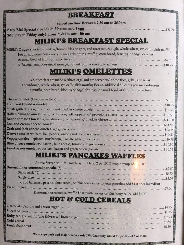 Miliki - Oakland, CA menu_pic