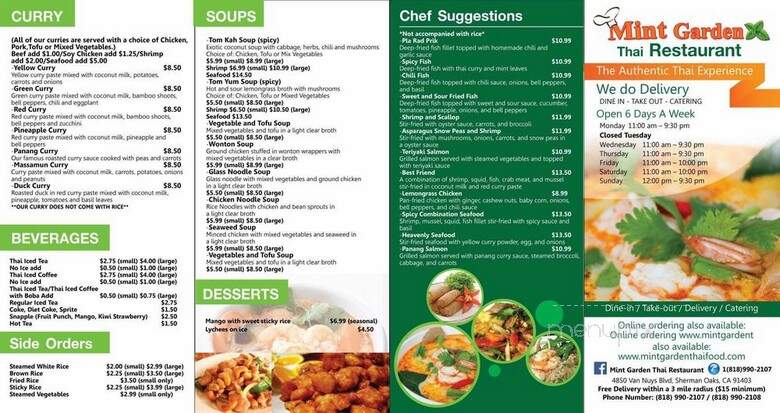 Mint Garden Thai Cuisine - Arleta, CA