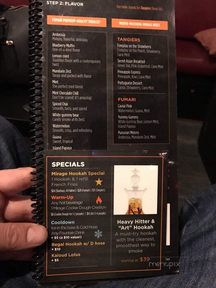 Mirage Grill and Hookah Lounge - Huntington Beach, CA menu_pic