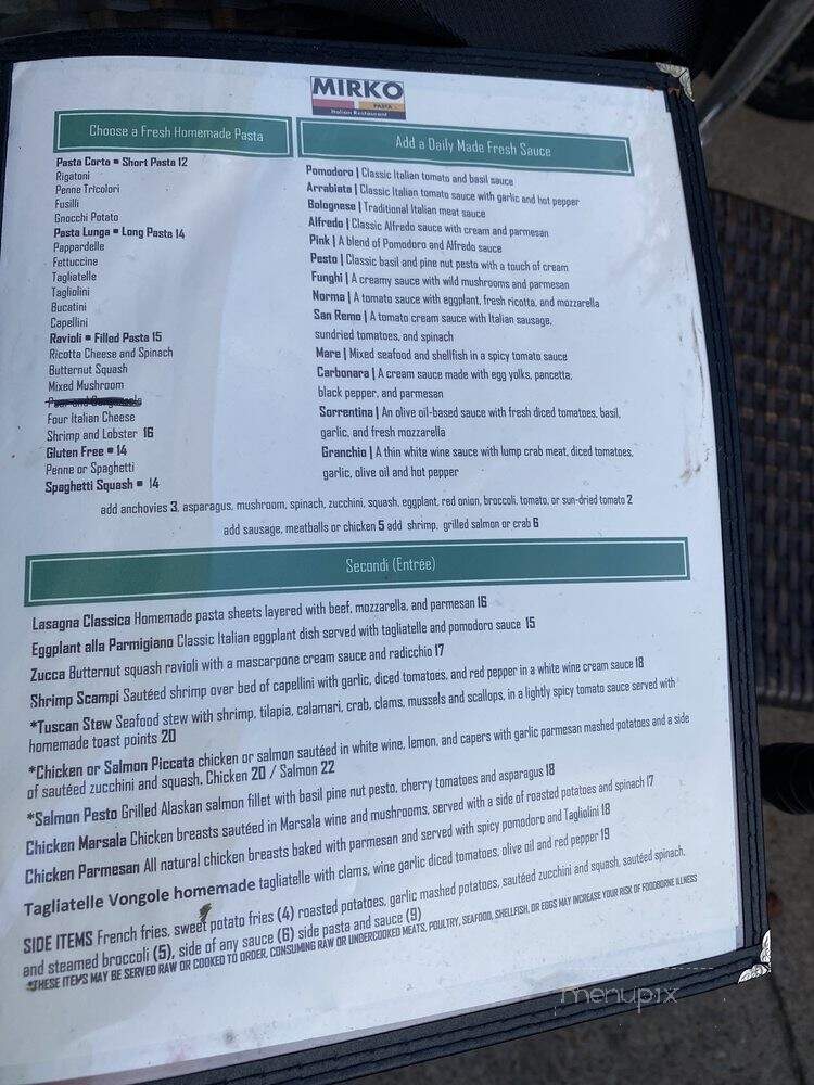Mirko Pasta - Nashville, TN menu_pic