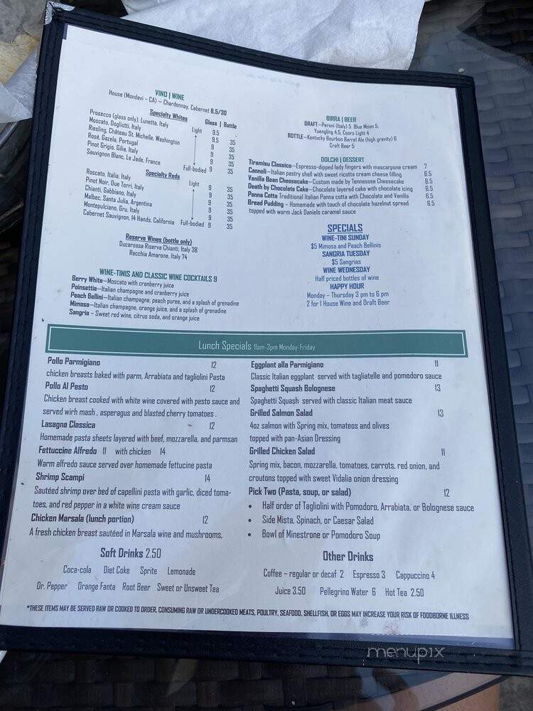 Mirko Pasta - Nashville, TN menu_pic