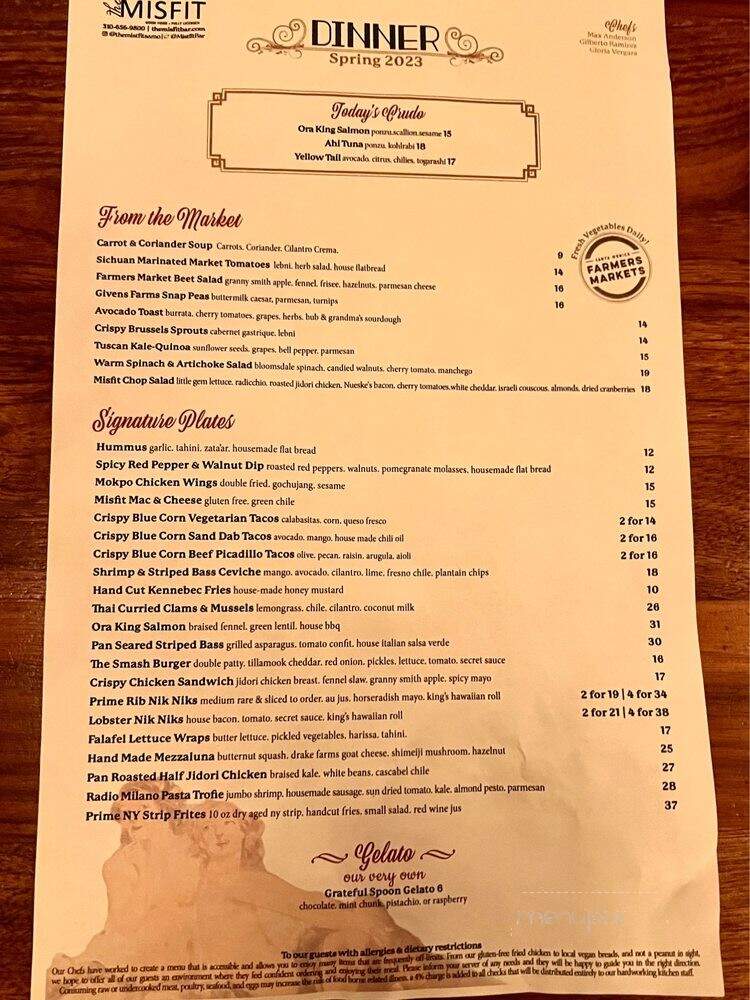 Misfit Bar & Grill - Salem, IN menu_pic