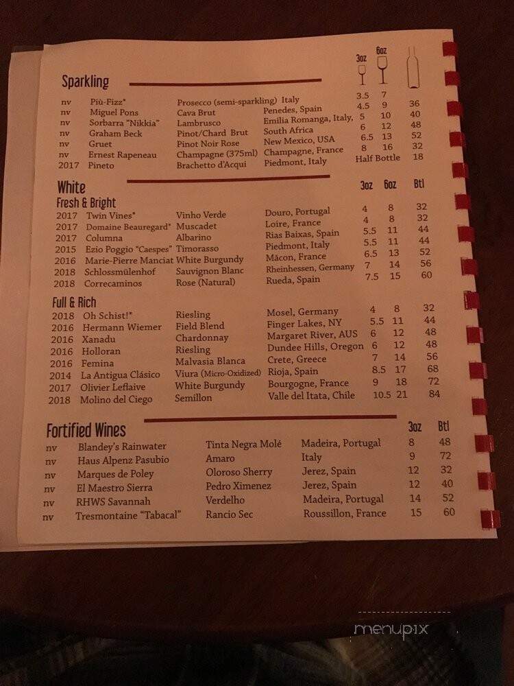 MJ's wine bar - Portland, ME menu_pic