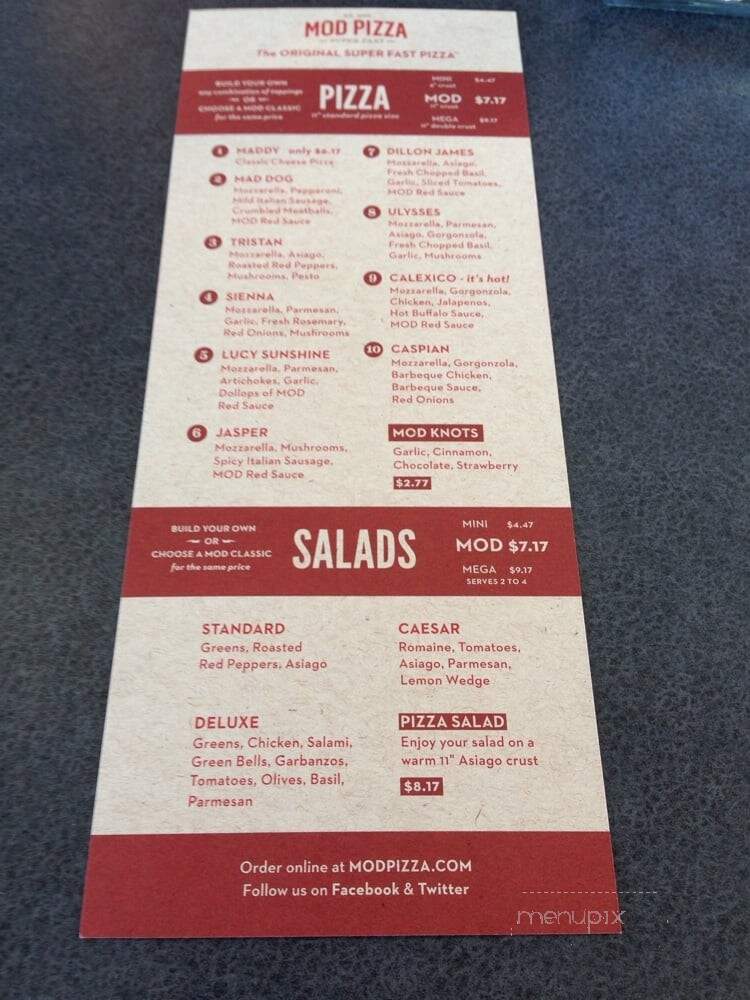 MOD Pizza - Beaverton, OR menu_pic