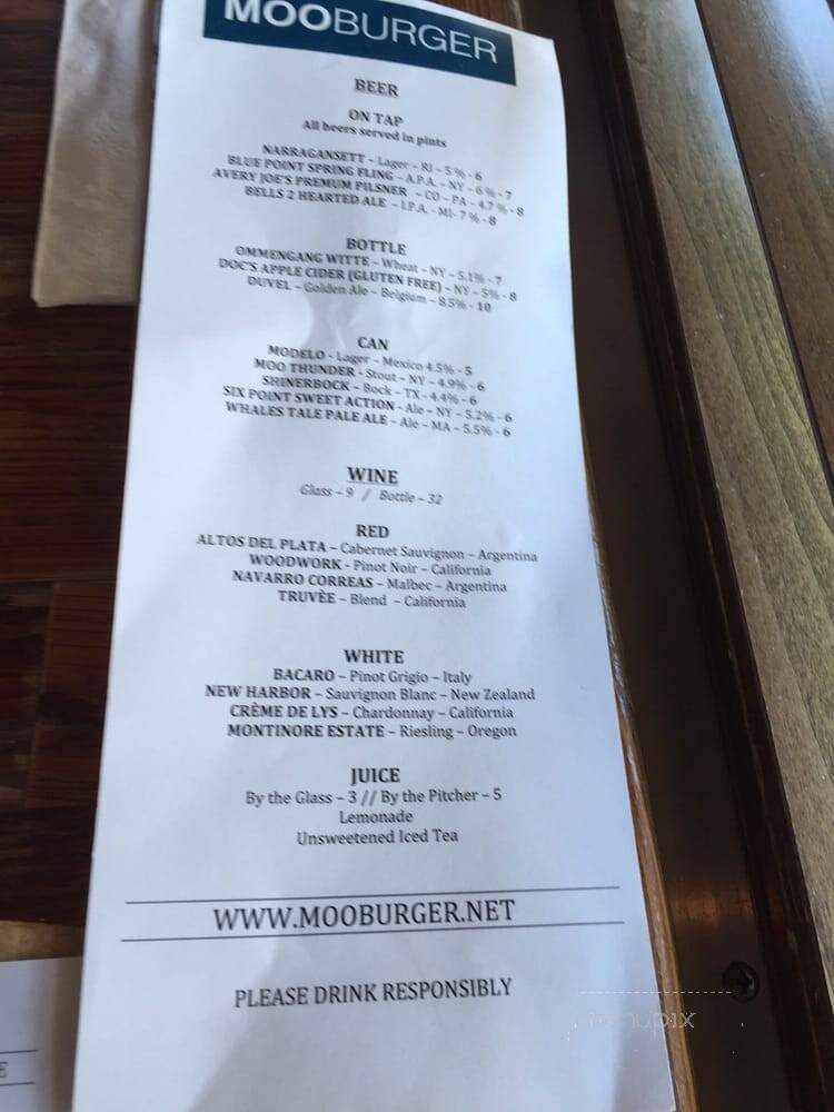 Mooburger - Brooklyn, NY menu_pic