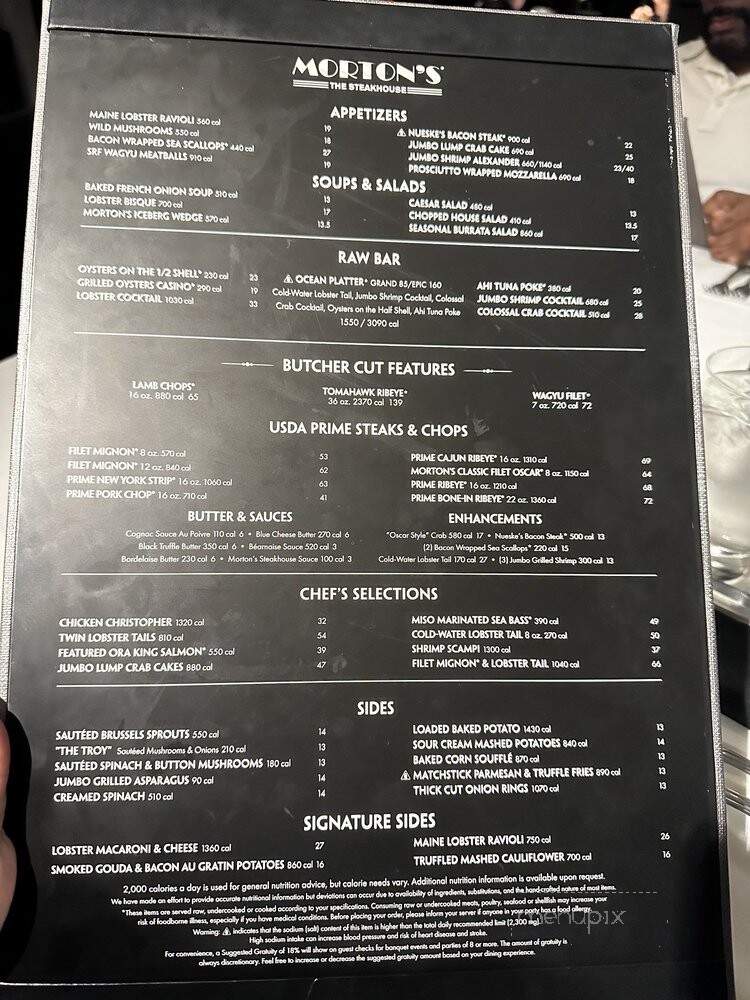 Morton's the Steakhouse - World Trade Center - New York, NY menu_pic