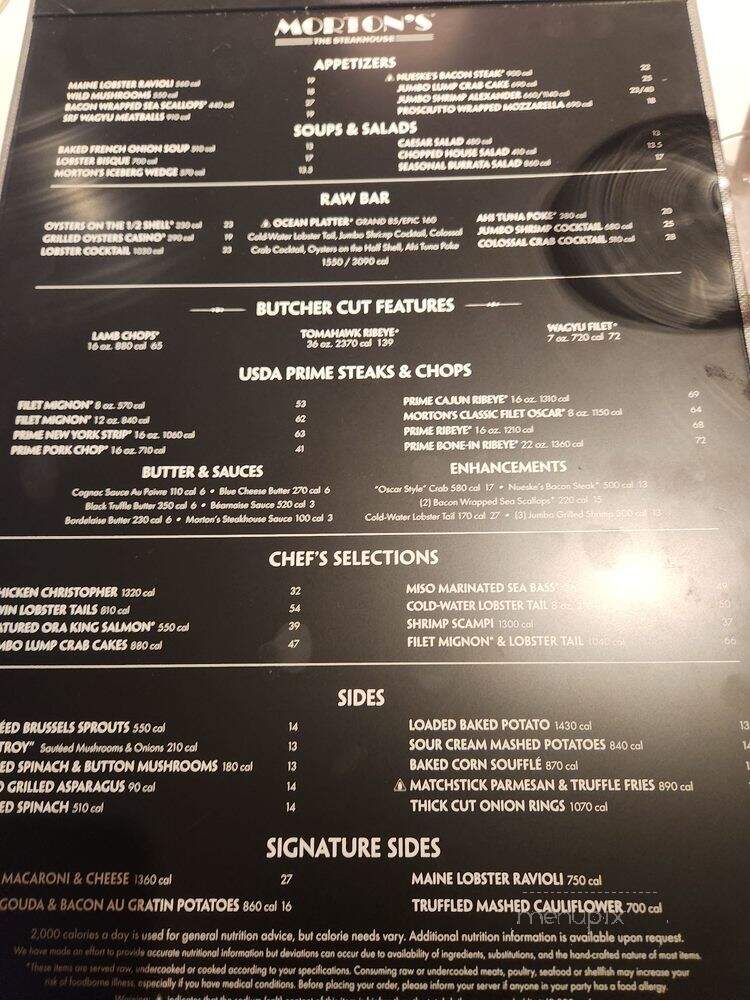 Morton's the Steakhouse - World Trade Center - New York, NY menu_pic