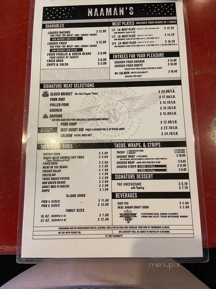 Naaman's BBQ - Texarkana, AR menu_pic