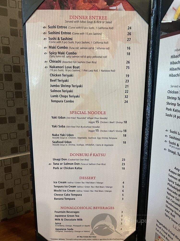 Nakamori Japanese Bistro - Edina, MN menu_pic