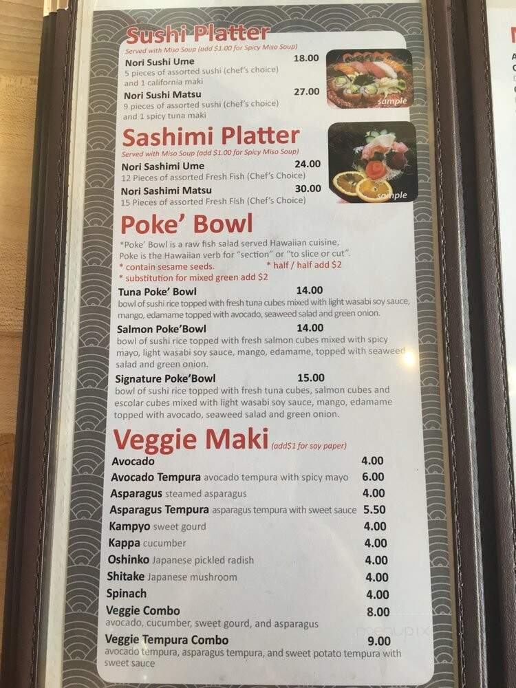 Nori Neighborhood Byob Sushi Bar - Chicago, IL menu_pic