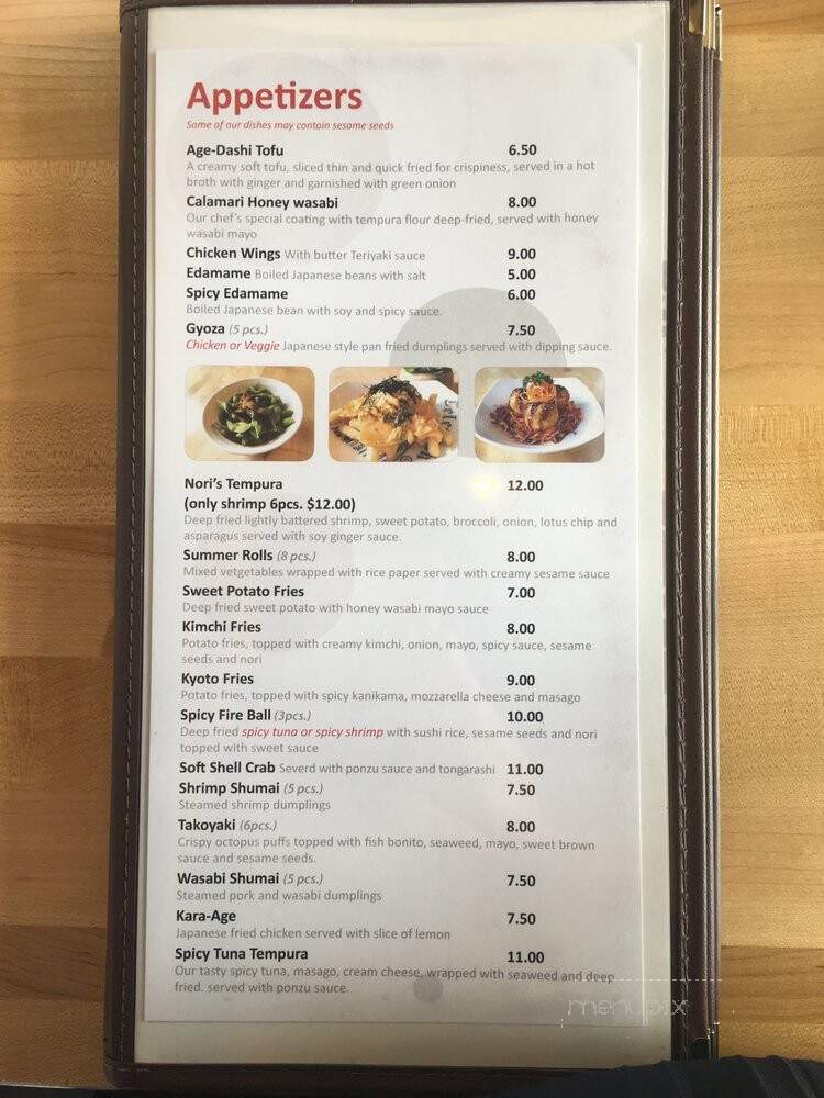 Nori Neighborhood Byob Sushi Bar - Chicago, IL menu_pic