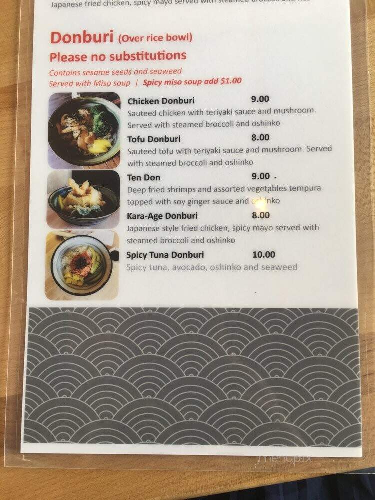 Nori Neighborhood Byob Sushi Bar - Chicago, IL menu_pic