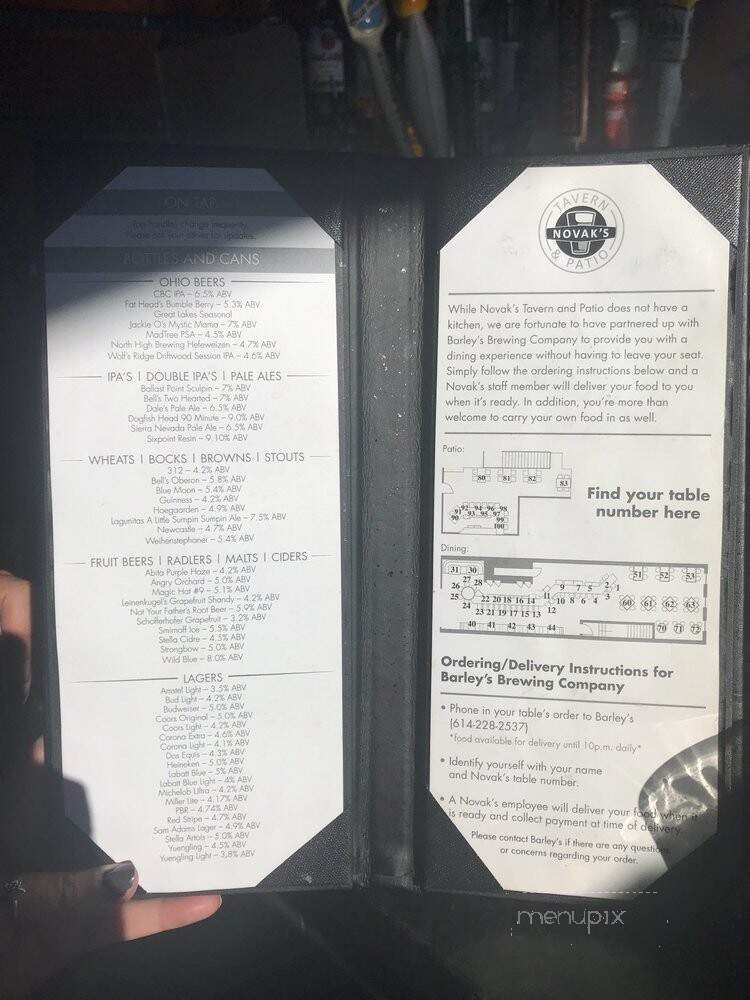 Novak's Tavern and Patio - Columbus, OH menu_pic