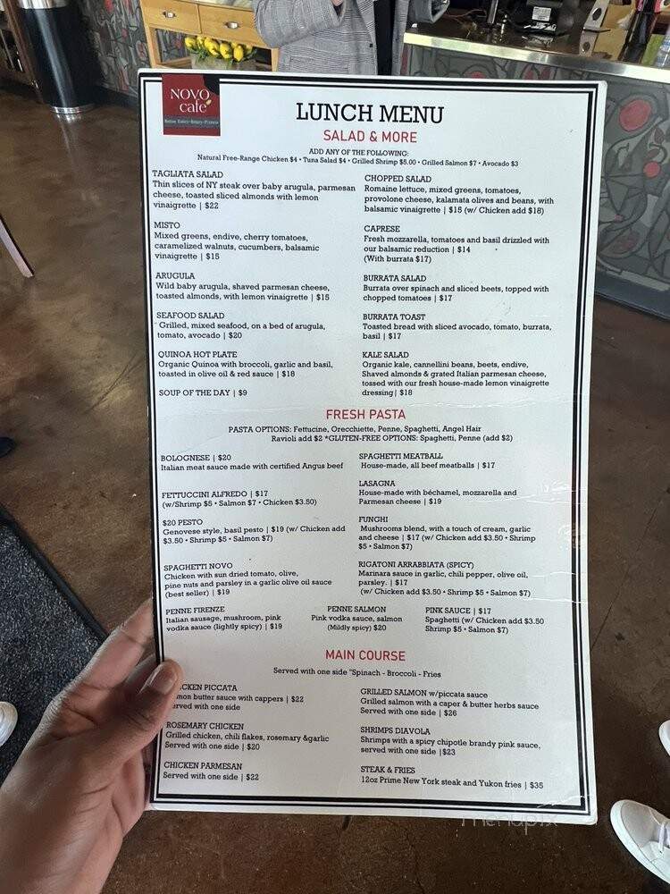 Novo Cafe' - Burbank, CA menu_pic