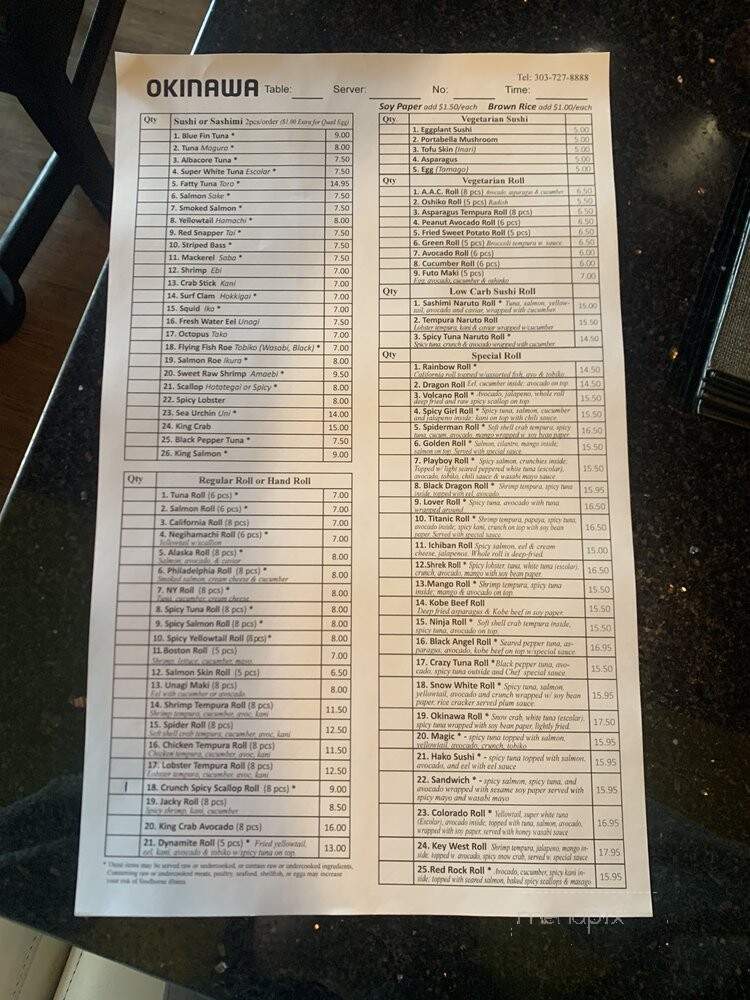 Okinawa - Denver, CO menu_pic