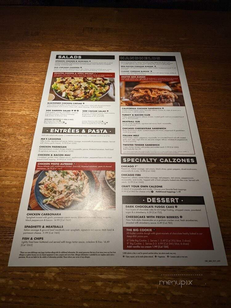 Old Chicago Pizza and Taproom - Franklin, TN menu_pic
