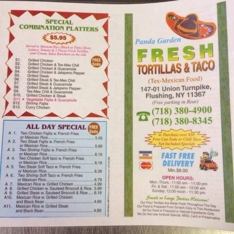 Panda Garden - Flushing, NY menu_pic