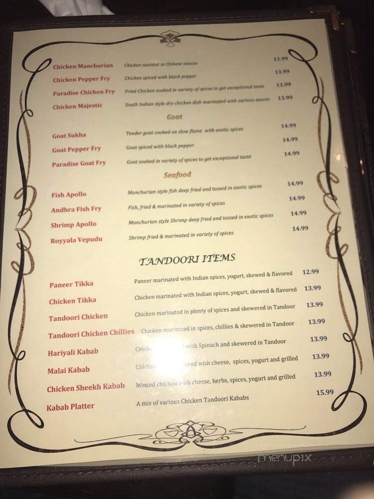 Paradise Biryani Pointe - Westborough, MA menu_pic