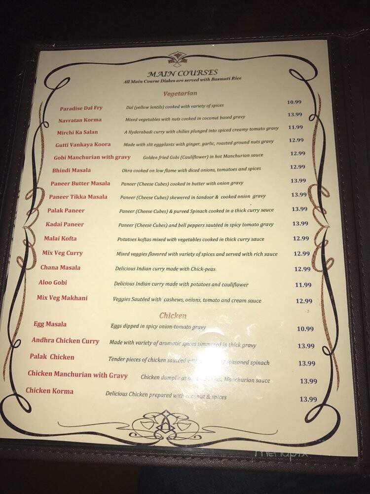 Paradise Biryani Pointe - Westborough, MA menu_pic