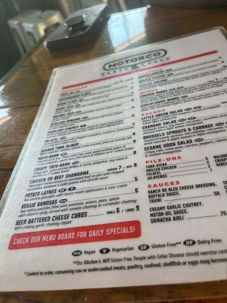 Parts & Labor - Durham, NC menu_pic