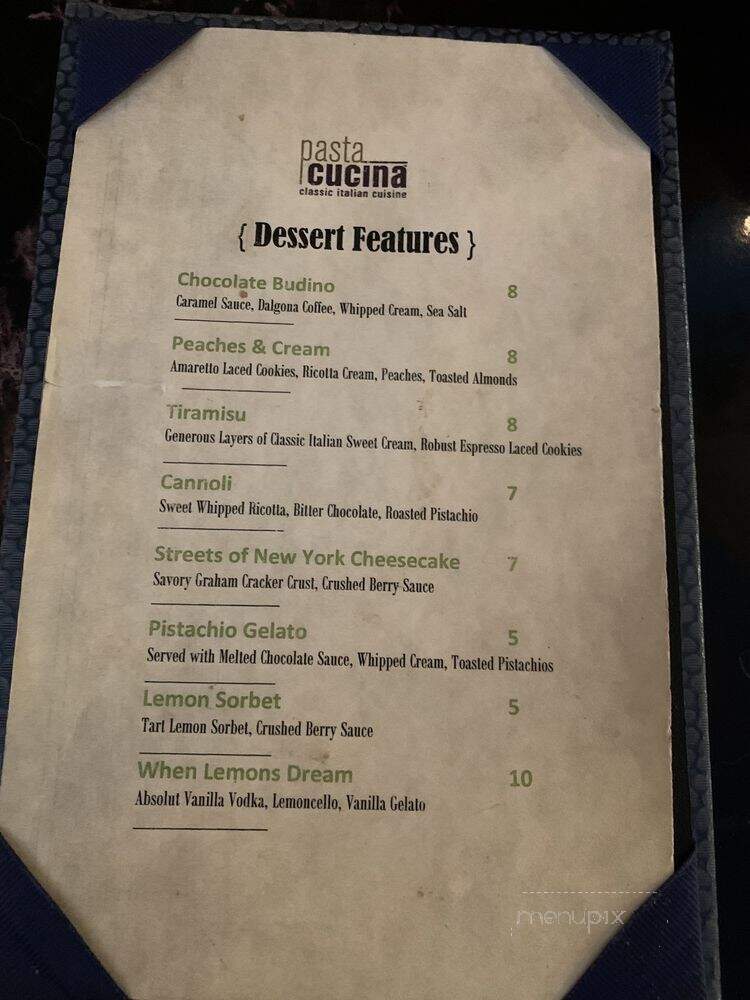 Pasta Cucima - Classic Italian Cuisine - Henderson, NV menu_pic
