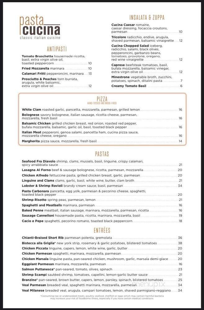 Pasta Cucima - Classic Italian Cuisine - Henderson, NV menu_pic