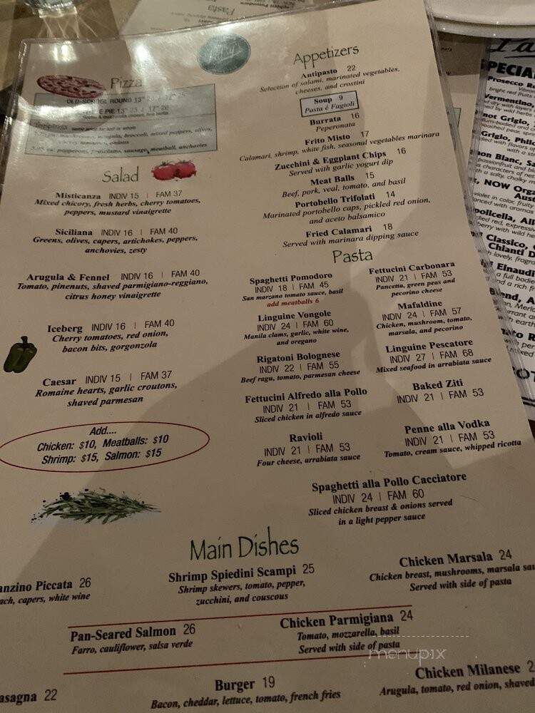 Patsy's Pizzeria - New York, NY menu_pic