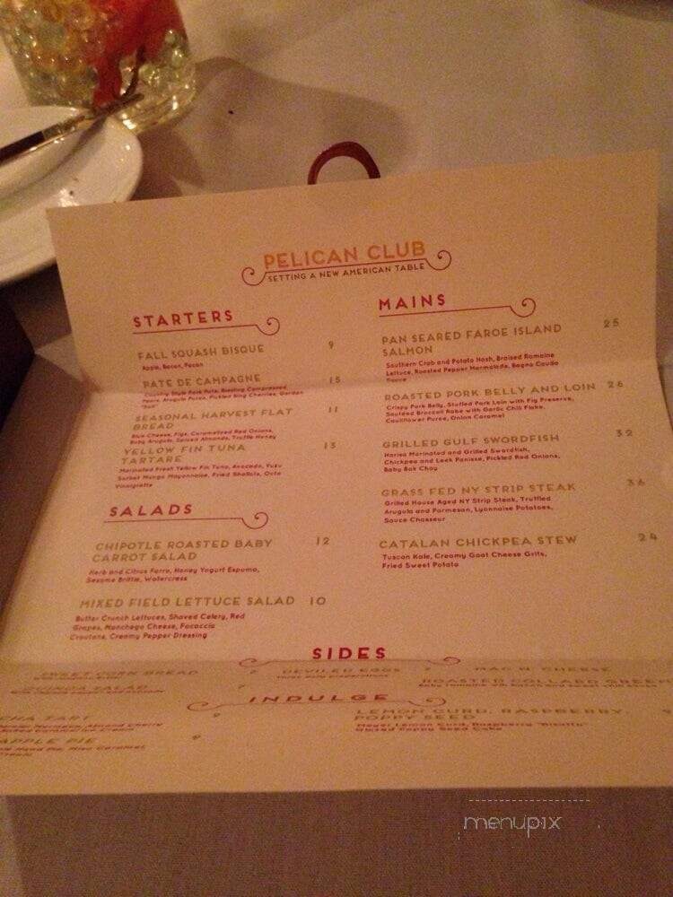 Pelican Club - Galveston, TX menu_pic