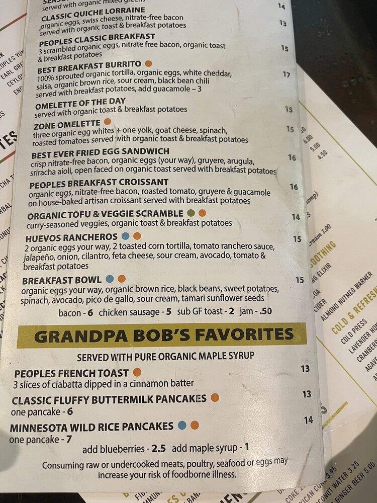 Peoples Organic - Minnetonka, MN menu_pic