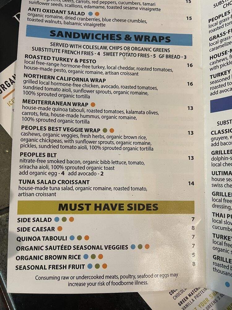Peoples Organic - Minnetonka, MN menu_pic