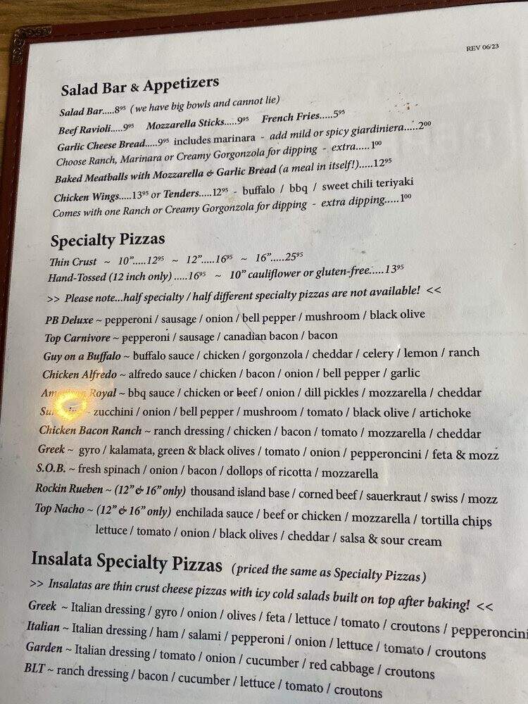 Pepperoni Bill's Pizzeria - Camdenton, MO menu_pic