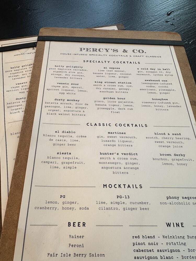Percy's & Co. - Seattle, WA menu_pic