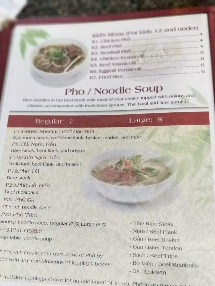 Pho Duy - Colleyville, TX menu_pic