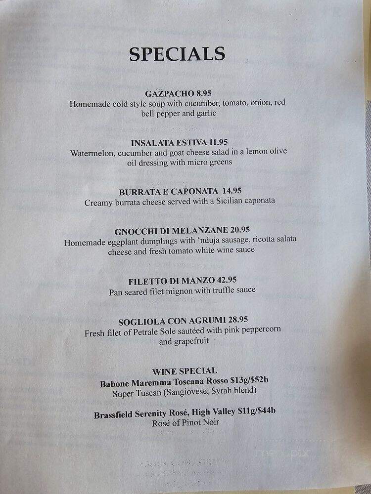 Piccolo Ristorante Italiano - Menlo Park, CA menu_pic