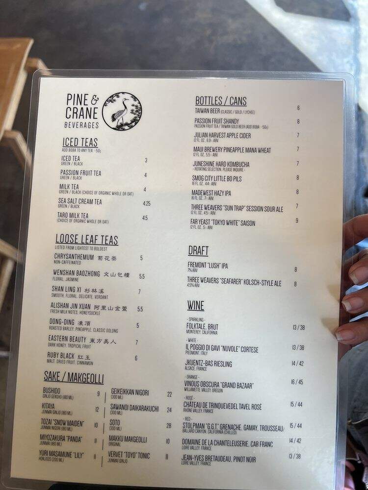 Pine & Crane - Los Angeles, CA menu_pic
