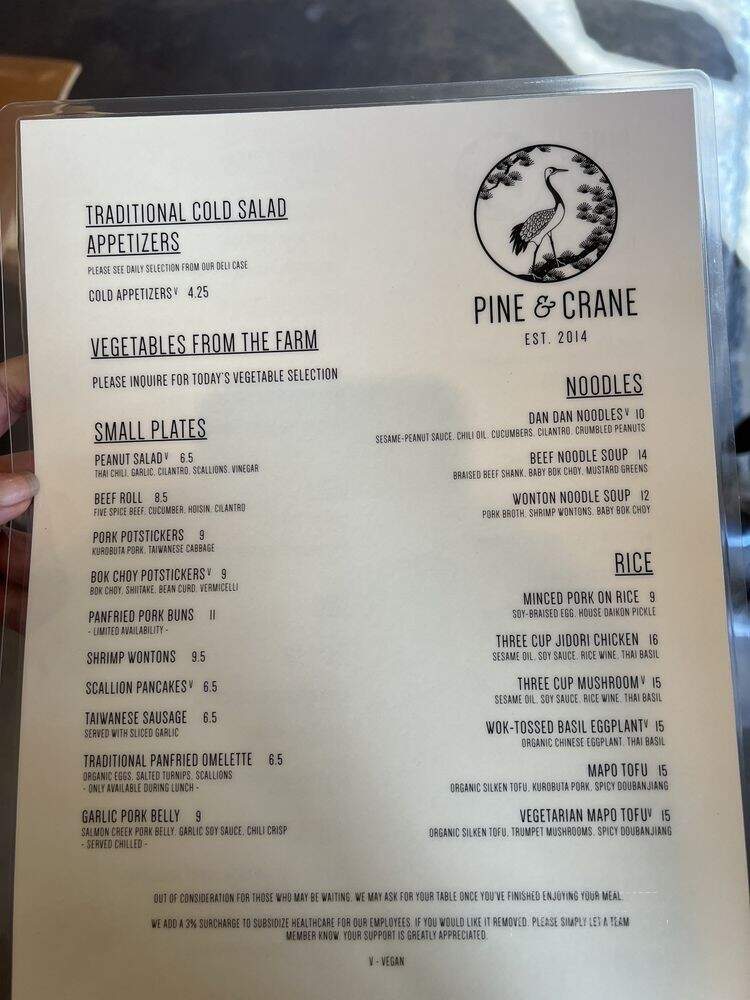 Pine & Crane - Los Angeles, CA menu_pic