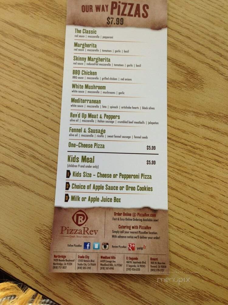 Pizzaarev - El Segundo, CA menu_pic