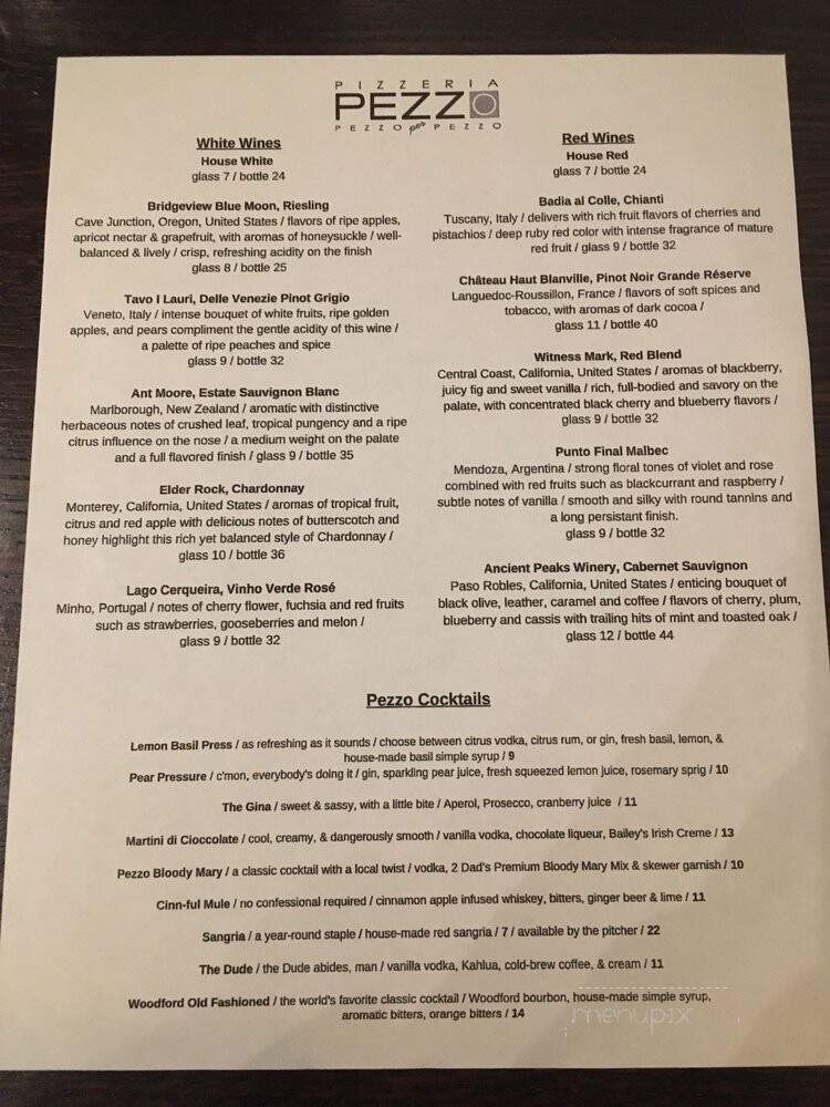 Pizzeria Pezzo - White Bear Lake, MN menu_pic