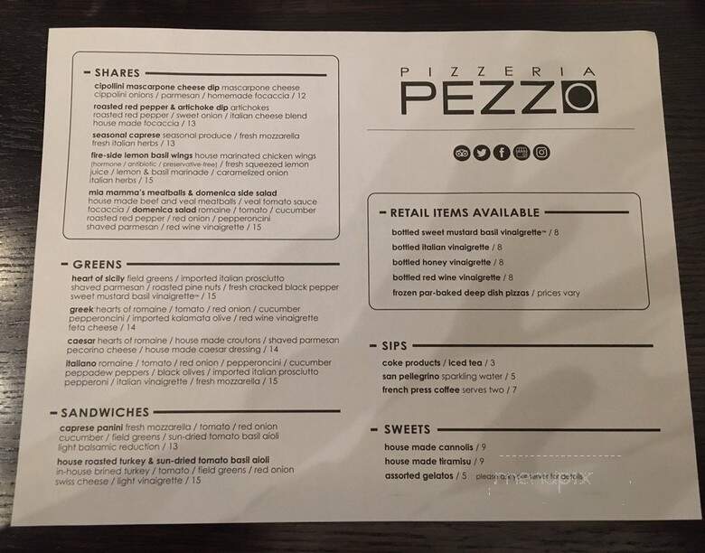 Pizzeria Pezzo - White Bear Lake, MN menu_pic