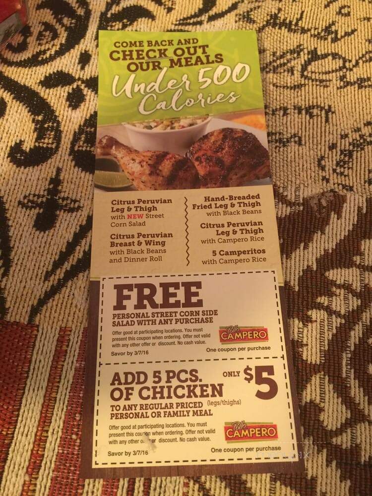 Pollo Campero - Woodbridge, VA menu_pic