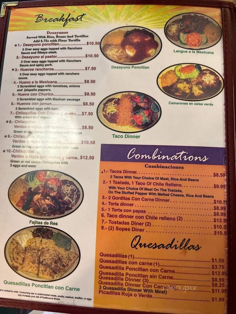 Poncitllan Jalisco - Chicago, IL menu_pic