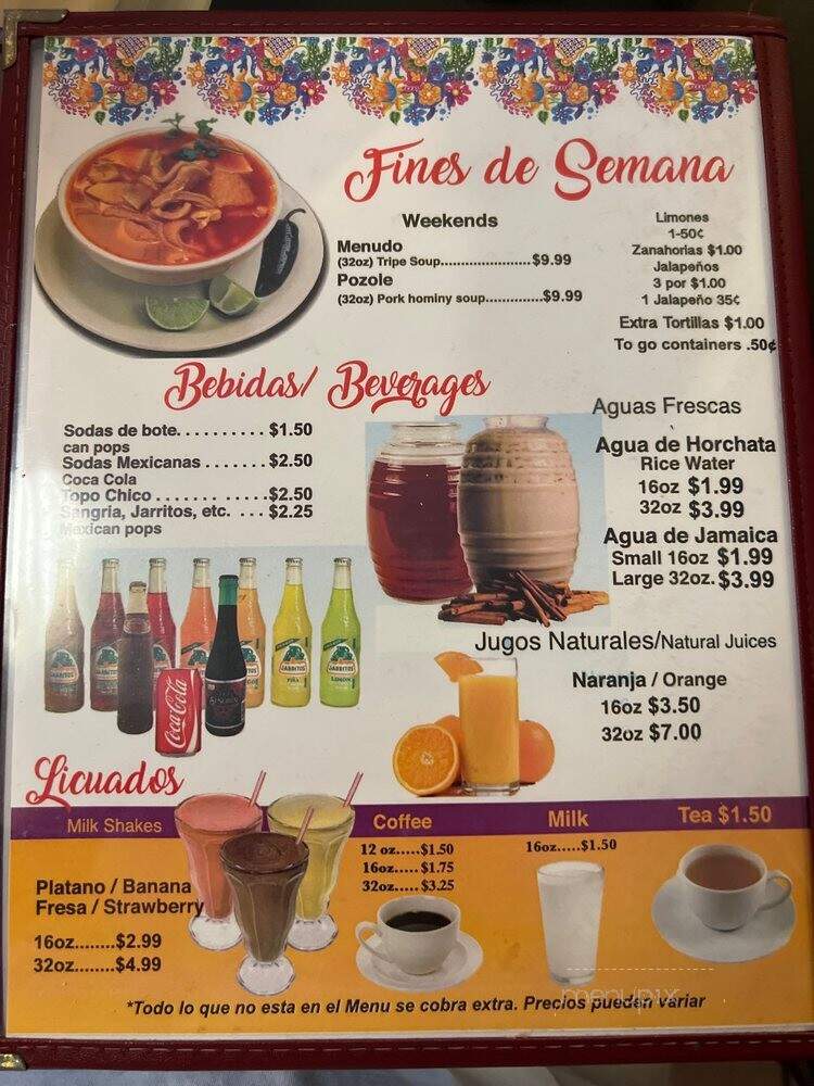 Poncitllan Jalisco - Chicago, IL menu_pic