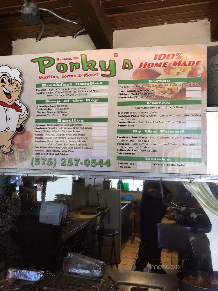 Porky's - Ruidoso, NM menu_pic