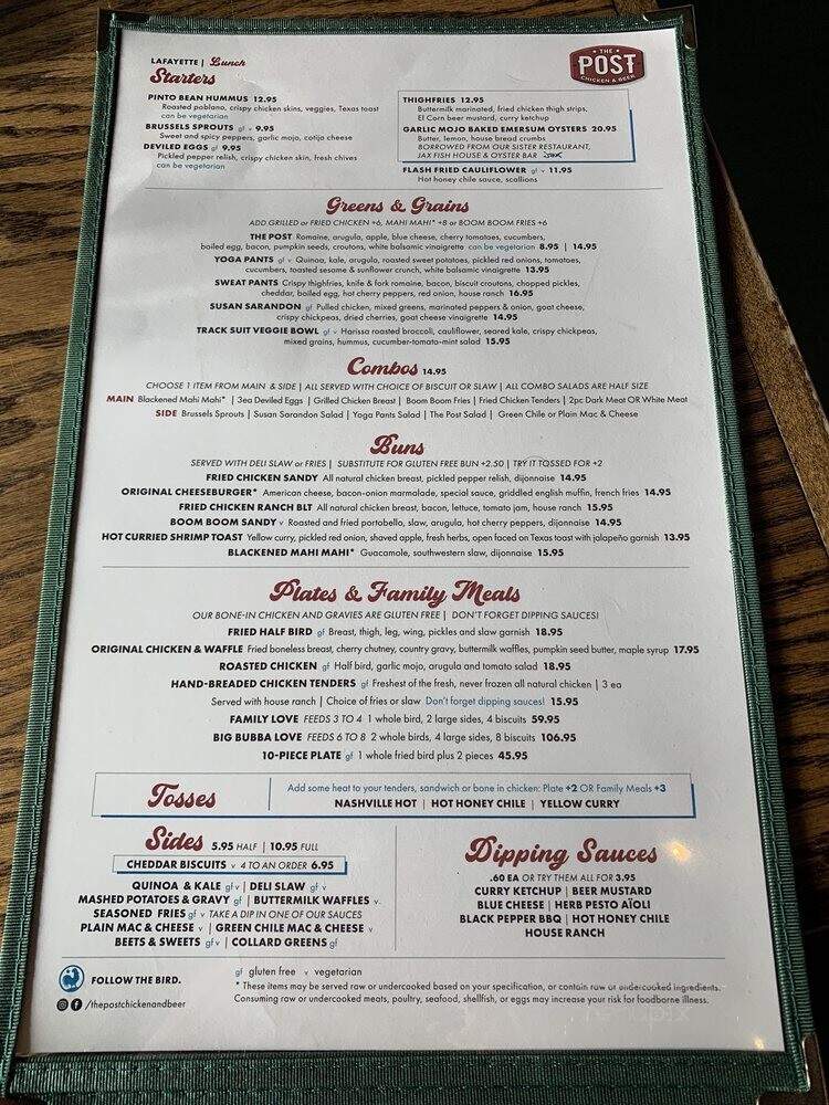 Post Brewery and Goodbird Kitchen - Lafayette, CO menu_pic