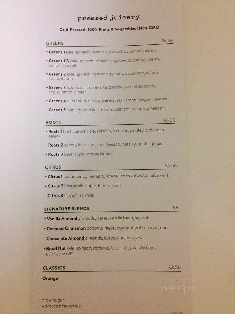 Pressed Juicery - Los Angeles, CA menu_pic